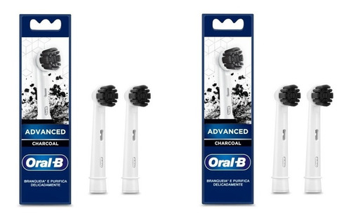 Refil Escova Dental Eletrica Advanced Charcoal C/ 4 Un 