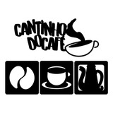 Cantinho Do Café - 4 Peças Em Mdf Para Decoração De Cozinha