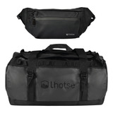 Pack Bolso Duffel 70 Lts Black + Banano Impermeable Lhotse