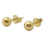 Aros Bola Lisa 5mm Enchapado Oro 18k