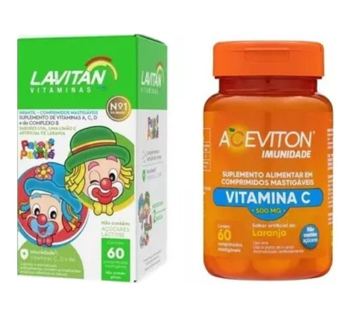 Lavitan Infantil Mastigavei + Vitamina C Aceviton Imunidade