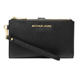 Billetera Michael Kors Jet Set Travel Doble Cierre Color Negro