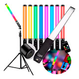 Iluminador Led Light Bastão Rgb Q508b Profissional Bateria