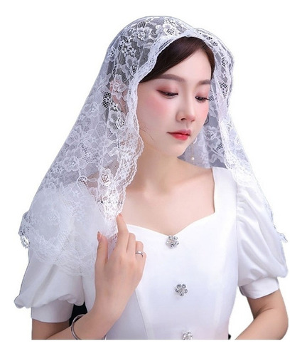 Mantilla De Encaje Capilla Iglesia Católica Velo Exquisita F