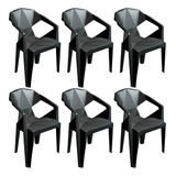 Kit 6 Cadeiras Poltrona Resistente Suporta Até 182kg Diamond
