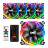 Kit De 5 Ventiladores Darkflash Dr12 Pro Rgb 120mm Pwm + Hub