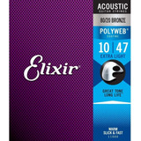 Cuerdas Elixir 10/47 Guitarra Acústica 6 Unidades 11000