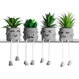 Makhot 4 Plantas Suculentas Artificiales Creativas Con Macet