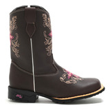 Bota Infantil Cano Longo Bordada Rodeio Botina Country