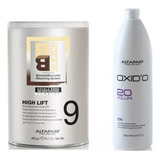 Kit 2 Pó Descolorante 9 Tons Alfaparf 400g + 3 Unid Ox De 1l