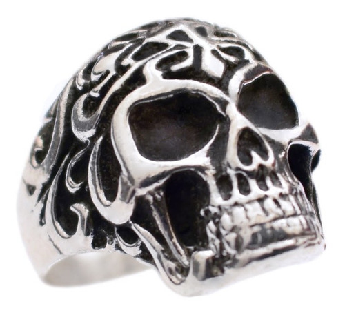 Anillo Calavera De Plata 925 Labrada Craneo Rock Metal Skull