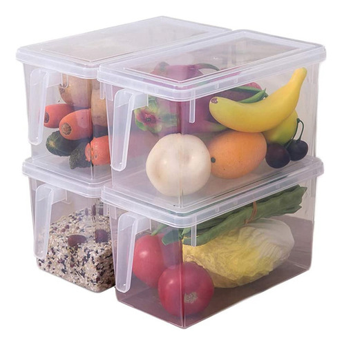 Caja De Almacenamiento De Alimentos De Plástico De 4 Piezas,