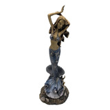 Estatua Sereia Wicca Resina 25cm Exclusiva Wiccaa Azul