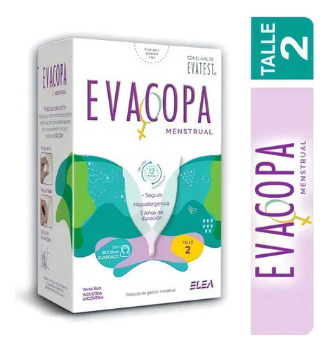 Evacopa Copa Copita Menstrual Reutilizable Ecológica+bolsita Color Talle 2