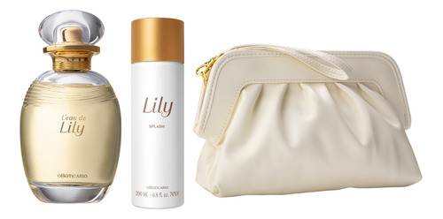 Kit O Boticário Lily Fragrância + Splash + Bolsa Clutch