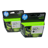 Kit Cartucho De Tinta Hp 667 Xl  Ink Negro /tricolor