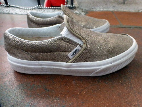 Zapatillas Vans Doradas Unisex Numero 33 Sin Detalles