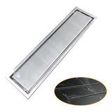 Ralo Linear Embralumi Oculto Invisível Piso Aço Inox 40x10cm