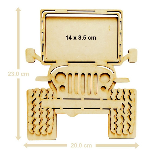 100pz Porta Retrato Jeep Mdf Mod. 050