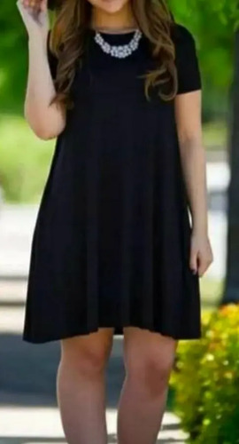 Vestido Corto Modal -viscosa Con Bolsillos, Compra y Venta