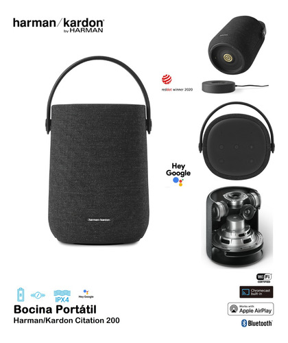 Bocina Portátil Harman/kardon Citation 200 Inalámbrica Negra