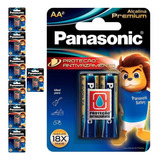 16 Pilhas Alcalinas Premium Aa 2a Panasonic 8 Cart