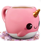 Taza De Café De Narval Rosa - Linda Taza De Unicornio Del Ma