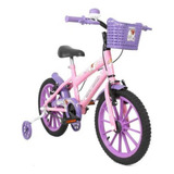 Bicicleta Mormaii Infantil Aro 16 Com Cesta Para Menina Tamanho Do Quadro 11 Cor Rosa