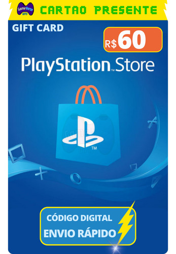 Cartao Playstation Psn Gift Card Br R$ 60 Reais