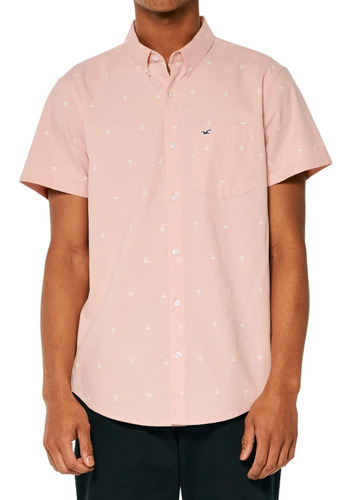 Camisa Hollister Original Poplín Elastizado De Manga Corta