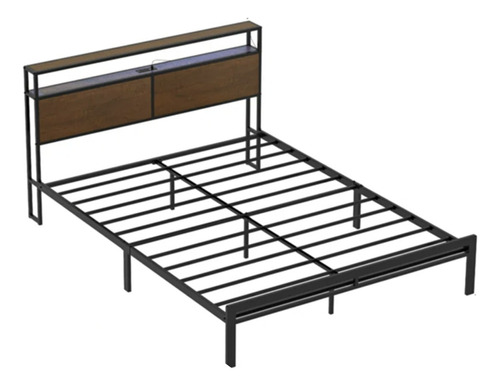 Sommier Base Cama Luz Rgb Conexiones Y Usb En Cabecera Hueco