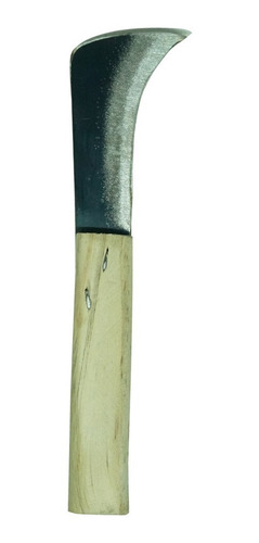 Cuchillo Navaja Curvo / Lamina Acerada / Mango Madera / 8 Pz