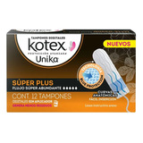 Tampones Kotex Unica Super Plus 12 Piezas