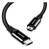 Cable Usb-c A Mini Usb Agvee Corto Cargador De Datos -negro