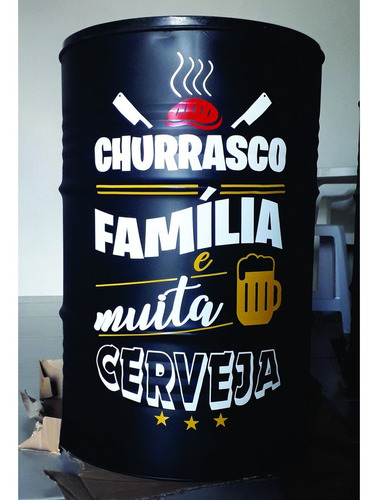 Adesivo Decorativo Tambor Churras Familia Cerveja & Familia