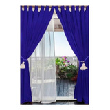 Cortinas De Tela Tropical Lisas + Voile Transparente 4 Paños