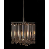 Lustre Luminária Pendente Cristal Cubo Cromado E14 - Elgin 110v/220v