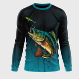 Camiseta Camisa Blusa De Pesca Peixe Pescaria Azul