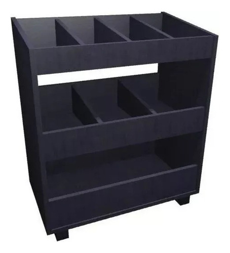 Estante Baú Brinquedos 75x65x30 Mdf Preto 