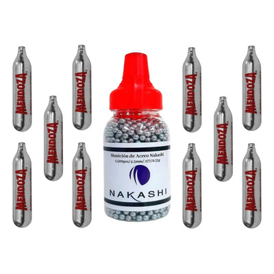 Kit Mendoza Con 10 Tanques Co2 Para Pistola Y 1500 Balines | Envío gratis