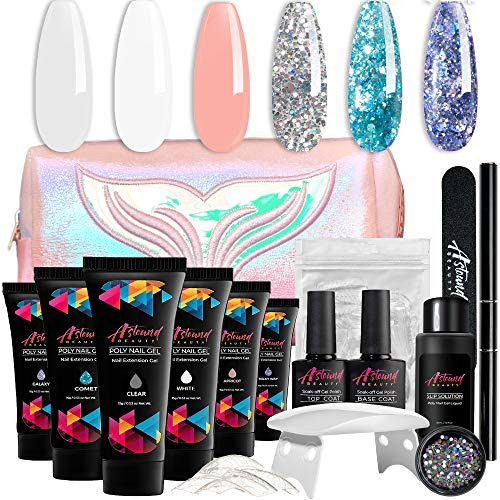 Kit De Uñas Polygel Solución De Lámpara Ultravioleta...