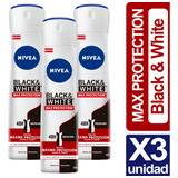 Desodorante Nivea Black & White Maxima Proteccion Pack X3