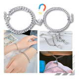 Pulsera Con Iman Dije Corazon Amistad Pareja Novios Acero