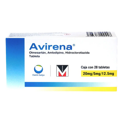 Avirena Tableta 20 Mg\u002F5 Mg\u002F12.5 Mg, 28 Tabletas | Envío gratis