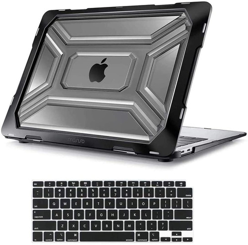 Funda Macbook Air 13 (a2337 M1 A2179), Negra/goma/rigido