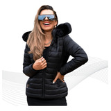 Jaqueta Blusa Feminina Puffer Forrada Impermeável Inverno