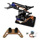 Kit Brazo Robótico Acrílico (estructura+4servos+joystick)