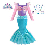 Disfraz De Sirenita Para Niñas Vestido Princesa Ariel Fiesta De Cumpleaños Roles Del Carnaval De Halloween