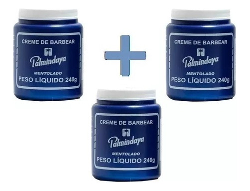 Creme De Barbear Mentolado Palmindaya 240g - 3 Unidades