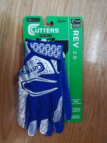 Guantes De Futbol Americano Cutters, Adulto Talla L, Azul